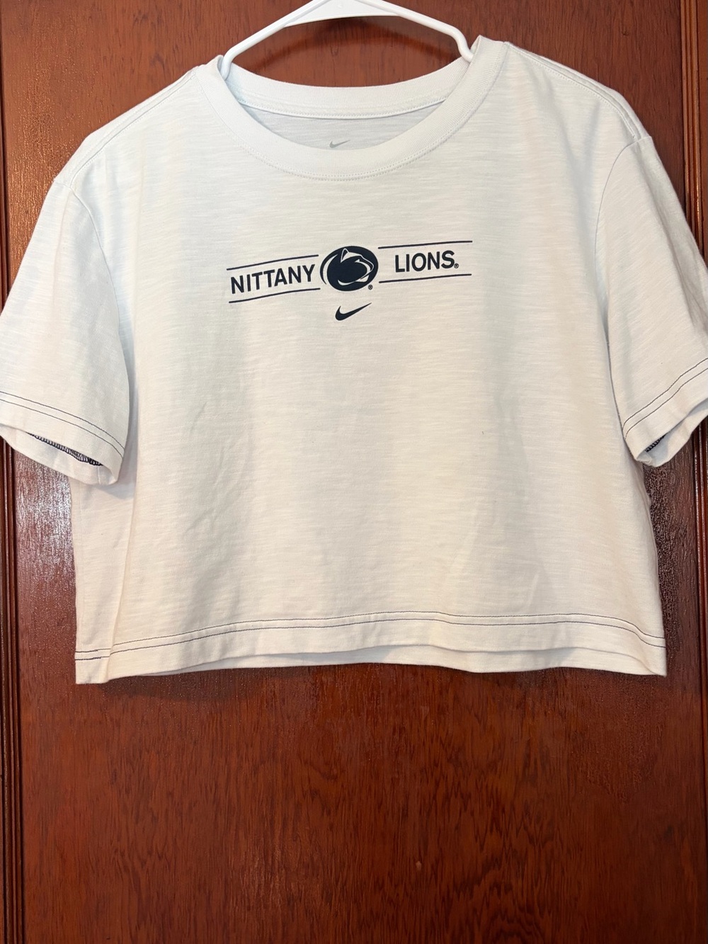 Nike DRI-FIT Penn State Nittany Lions Crop Tee with Navy Logo